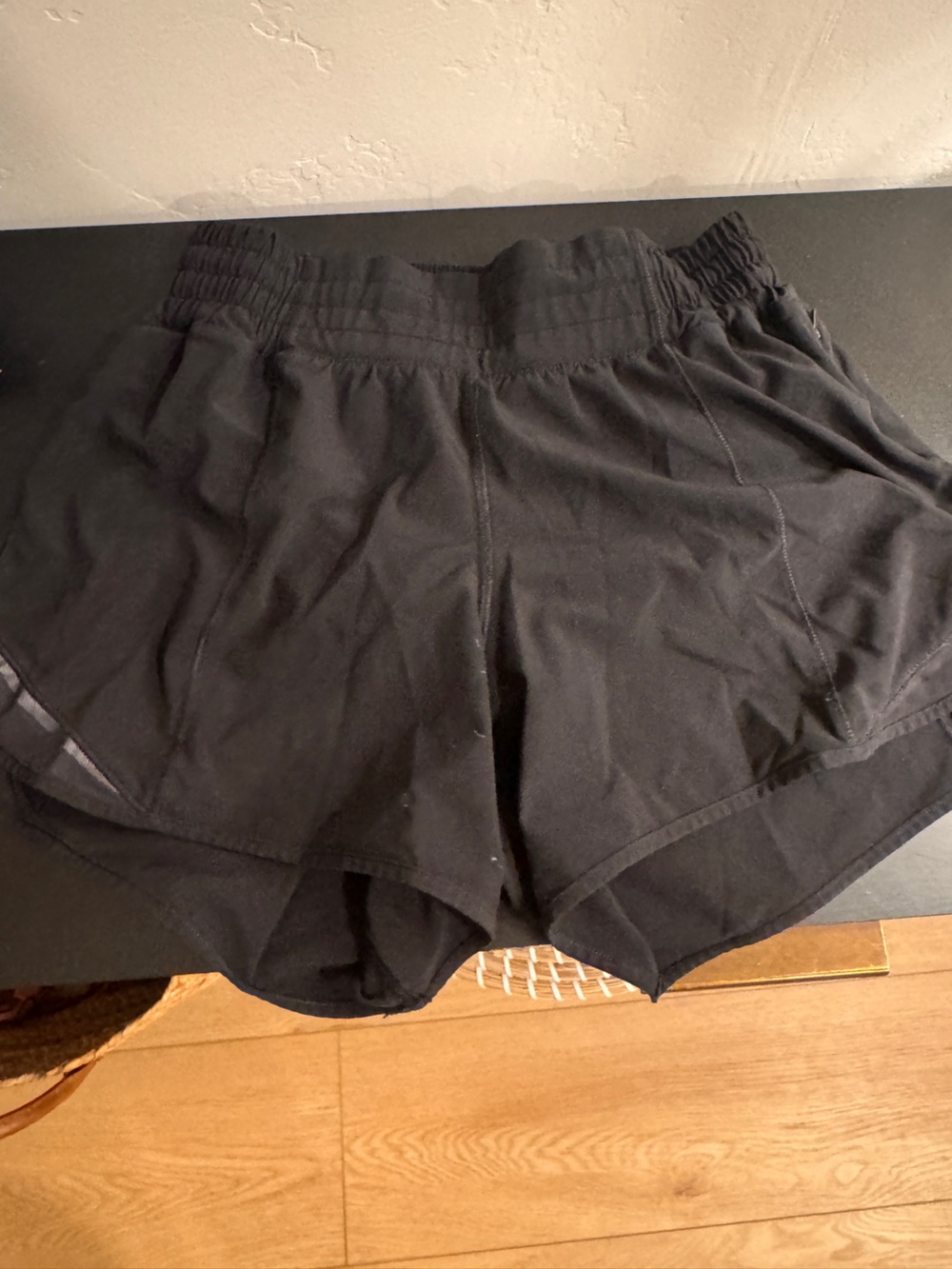 Lululemon-
Black Athletic Shorts with Elastic Waistband